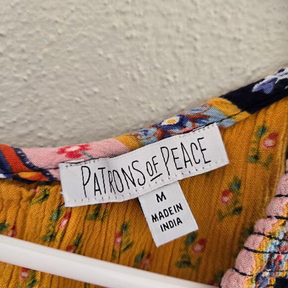 Anthropologie Patrons of Peace Americana patchwork smocked dress M - Picture 3 of 7
